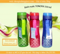 Bình thể thao Tonoya 550ml, bình nước nhựa du lịch, quà tặng bình uống nước nhựa giá sỉ, quà tặng bình uống nước nhựa giá rẻ nhất